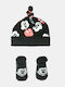Disney Mickey Mouse Σετ Παιδικό Σκουφάκι με Καλτσάκια Υφασμάτινο Μαύρο