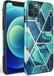 Tech-Protect Marble Umschlag Rückseite Kunststoff / Silikon Blau (iPhone 12 Pro Max)