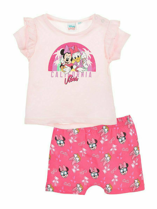 Sun City Kids Set with Shorts Summer 2pcs Pink