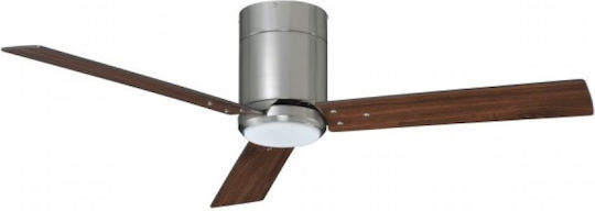 Spot Light Ανεμιστήρας Οροφής 132cm με Φως Καφέ / Ασημί
