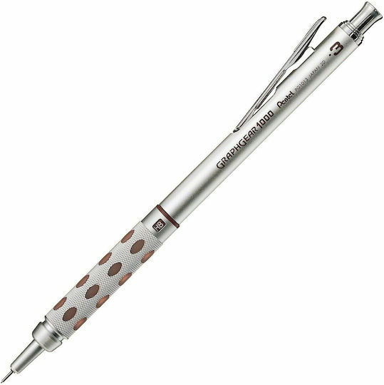 Pentel Graphgear 1000 Mechanical Pencil for Drawing Metallic 1pcs Silver