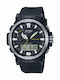 Casio Pro Trek Ανδρικό Ρολόι 47.1mm Χρονογράφος Solar με Μαύρο Καουτσούκ Λουράκι