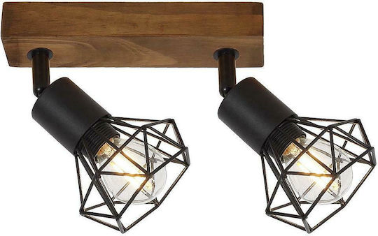 Rabalux Zeus Double Spot with Socket E14 in Brown Color
