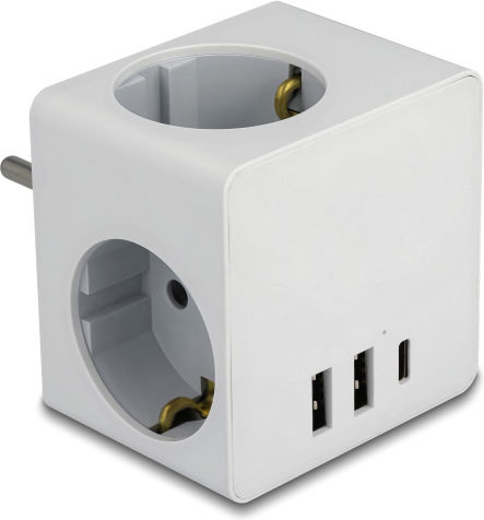 DeLock PowerCube Aσφαλείας 3 Θέσεων με 2 USB-A και USB-C