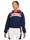 Paris Saint-Germain Women's Sweatshirt Hooded Midnight Navy/University Red