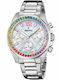 Festina Boyfriend Rainbow Women's Watch Chronograph with Silver Metal Bracelet