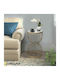 Round Side Coffee Table Pino Wooden White / Gold W35xL35xH58cm