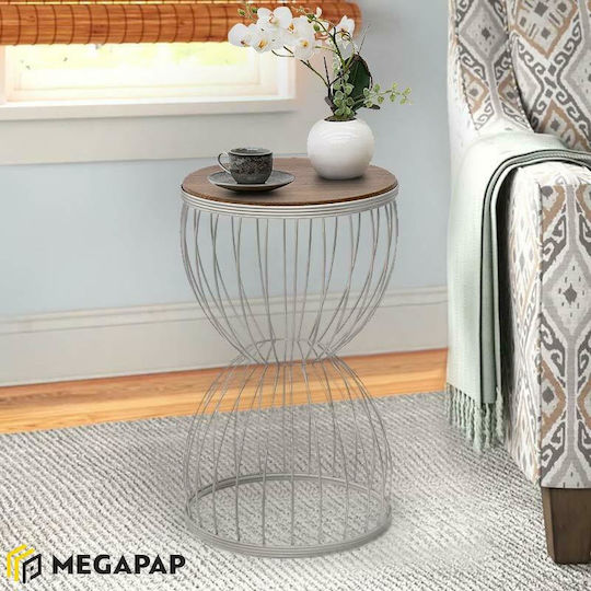 Side Table Pino Walnut and White