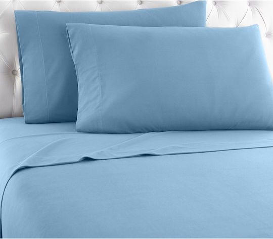 TnS Sheet for Single Bed 160x250cm. Light Blue