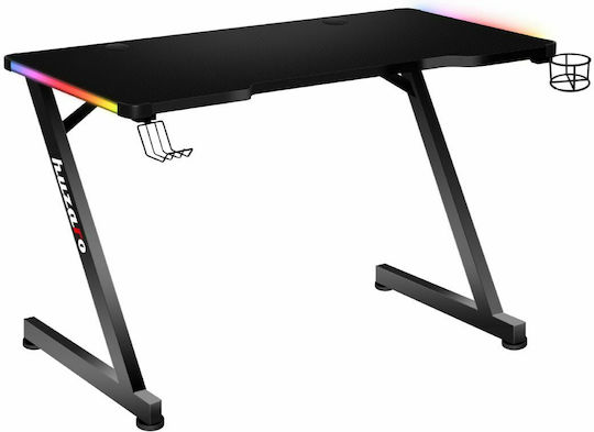 Γραφείο Gaming Hero 2.5 RGB Ξύλινο Μαύρο με Μεταλλικά Πόδια & LED 120x60x75εκ.