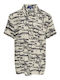 Kids Floral Shirt Short Sleeve Linen Beige