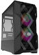 CoolerMaster TD300 MESH Gaming Mini Tower Κουτί Υπολογιστή με Πλαϊνό Παράθυρο και RGB Φωτισμό Μαύρο