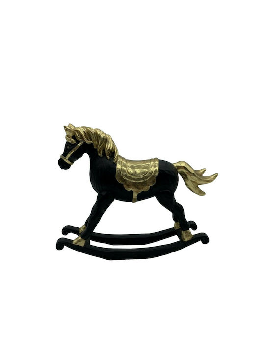 InTheBox Διακοσμητικό Άλογο Πολυρητίνης Astrah Μαύρο/Χρυσό 20.9x5.4x17.4cm