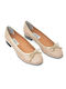 Beige leather patent leather with gold ballet flats POLITIS