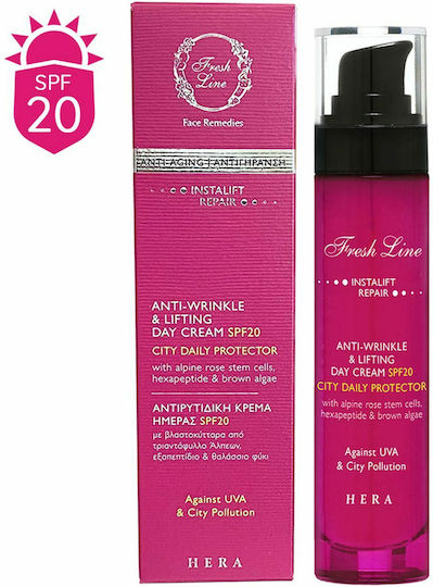 Fresh Line Hera Αντιγηραντική Κρέμα Προσώπου Ημέρας με SPF20 & Υαλουρονικό Οξύ 50ml