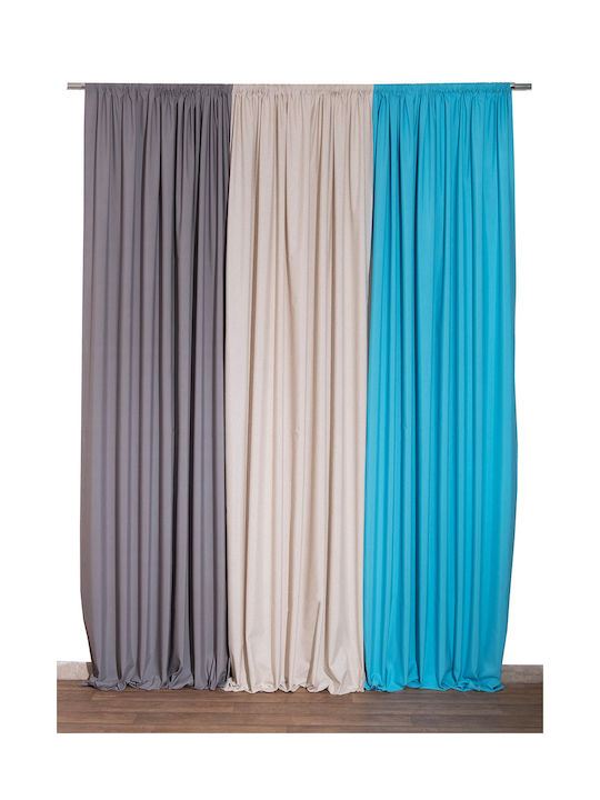 Viopros Curtain with Pencil Pleat Λονέτα 65 Linen 662396 140x270cm