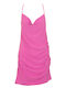 Only Summer Mini Evening Dress Slip Dress Draped Fuchsia