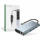 Tech-Protect 10in1 USB-C Докинг станция с HDMI 4K PD Етърнет Сив