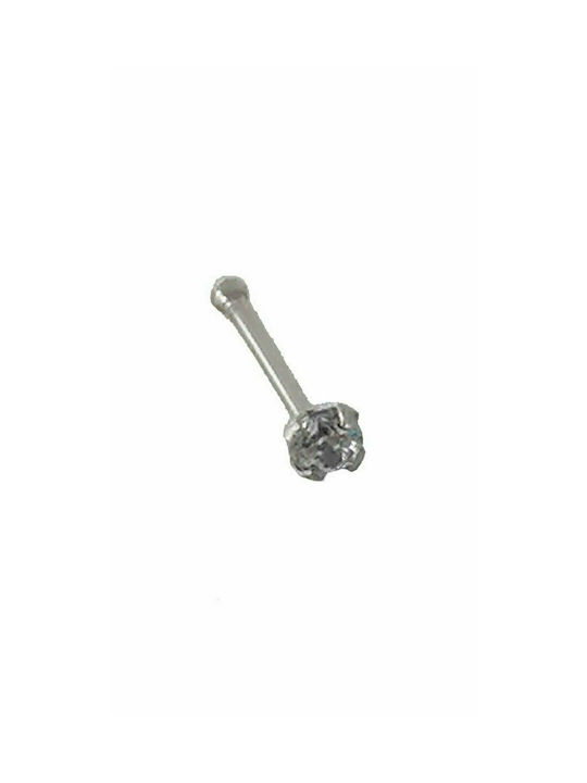 Mertzios.gr Nose Earring Stud made of Platinum with Stones