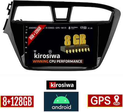 Kirosiwa Ηχοσύστημα Αυτοκινήτου για Hyundai i20 2014-2019 (Bluetooth/USB/AUX/WiFi/GPS/Apple-Carplay/Android-Auto) με Οθόνη Αφής 9"