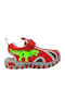 Shoe Sandals with Velcro & Lights Red