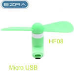 Ezra HF-08 Micro USB Ανεμιστηράκι Κινητού Πράσινο