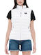 Short Women's Sleeveless Puffer Jacket White