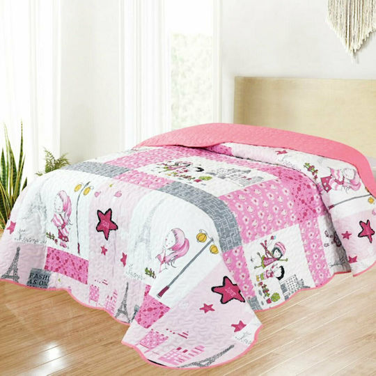 Adam Home Детско Одеяло Единично А2070 Розово 160x220см