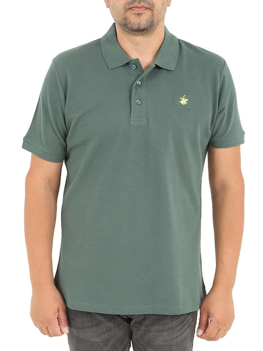 Beverly Hills Polo Club Men's Short Sleeve Blouse Polo Green