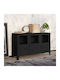 Glass Buffet Μαύρο L105xW35xH62cm
