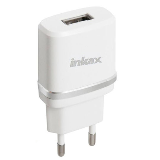 Inkax Handyladegerät Ohne Kabel mit USB-A Ausgangsanschluss in Weiß (CD-44)
