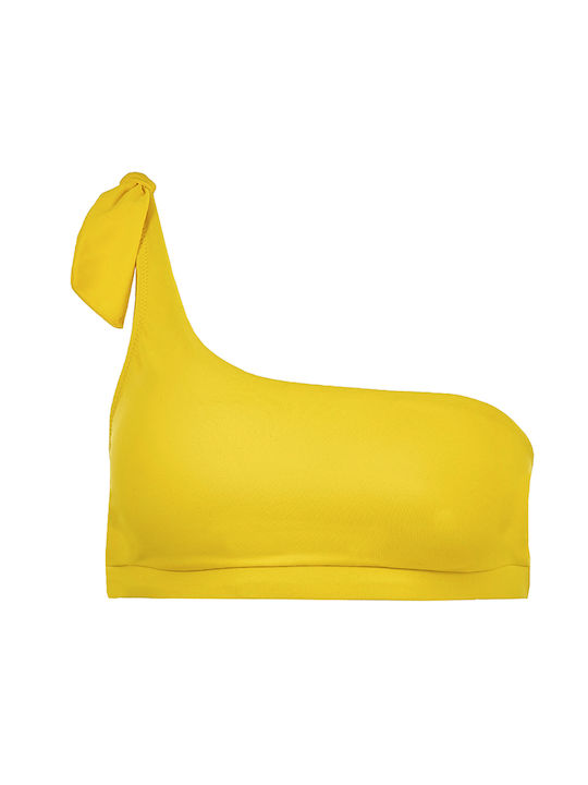 Apple Boxer One Shoulder Bikini Top Yellow
