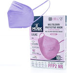 Musk Meltblown Protective Disposable Protective Mask FFP2 Lilac 10pcs