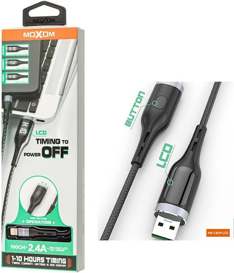 Moxom MX-CB39 Braided USB to Lightning Cable Μαύρο 1m