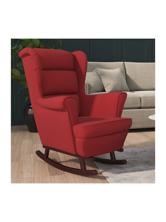 Schaukelstuhl Samt Bordeaux 78x93x97cm