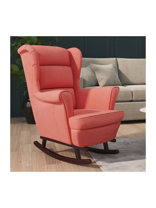 Schaukelstuhl Samt Pink 78x93x97cm