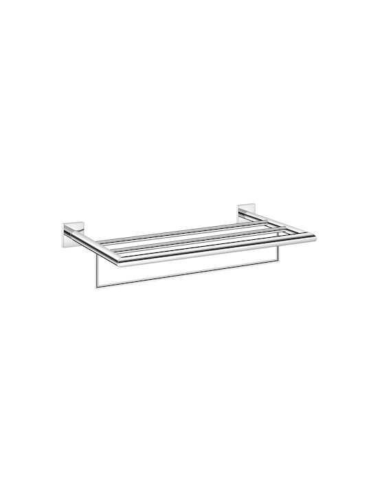 Sanco Towel Rack Ραφιέρα Μπάνιου Μονή Επιτοίχια με Βίδες ​60x12cm Ασημί