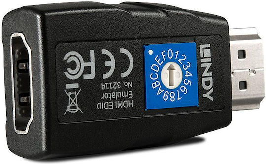 Lindy HDMI 2.0 EDID Emulator Μετατροπέας HDMI male σε HDMI female 1τμχ