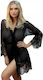 Dkaren Anette Sexy Ρόμπα Babydoll & Thong Black