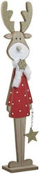 Inart Wooden Reindeer Red