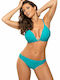 Set Bikini Τριγωνάκι Push Up & String Τιρκουάζ
