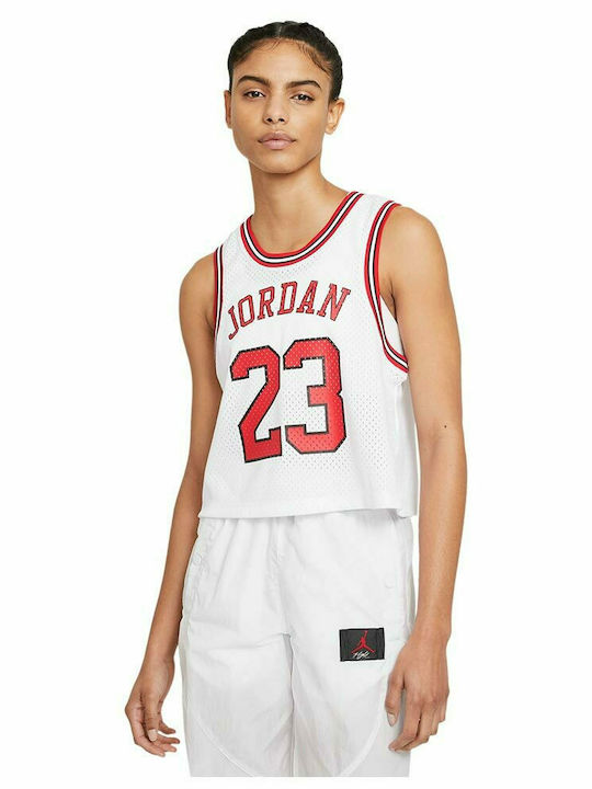 Jordan Essentials Αμάνικη Γυναικεία Αθλητική Μπλούζα Λευκή