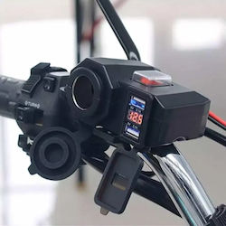 Мотоциклетен зарядно устройство с Портове: 2xUSB Червен Мотоциклетен зарядно устройство с Портове: 2xUSB Червен