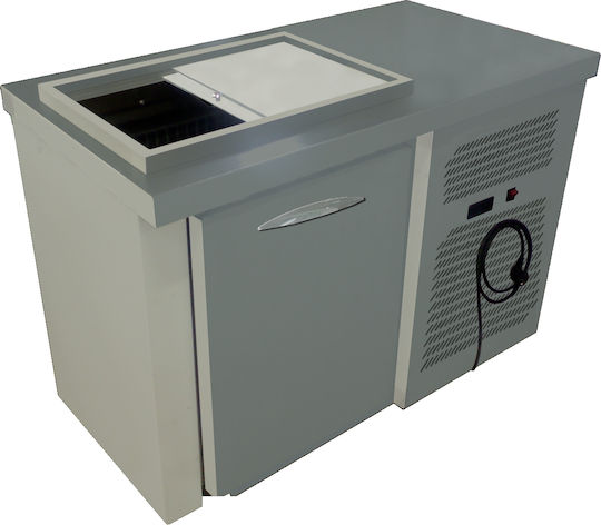 Inoxcon Edelstahl Kühltisch mit 1 Tür und Kühlaggregat L75xB80xH90cm