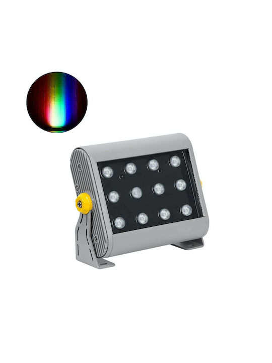 GloboStar Flood-Hena Външна Стояща Лампа LED Стенна Пералня 24W RGB IP65 Сребрист