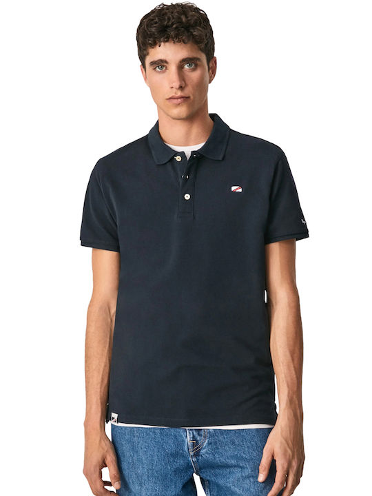 Pepe Jeans Herren Kurzarmshirt Polo Marineblau