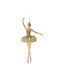 Hanging Ballerina Ornament Polyresin Gold 7x14cm Set 2pcs