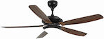 Lineme Boda 02-00185 Ceiling Fan 130cm with Light and Remote Control Brown