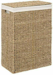5Five AT000982 Καλάθι Απλύτων Ψάθινο 40lt με Καπάκι 38x22x55cm Καφέ