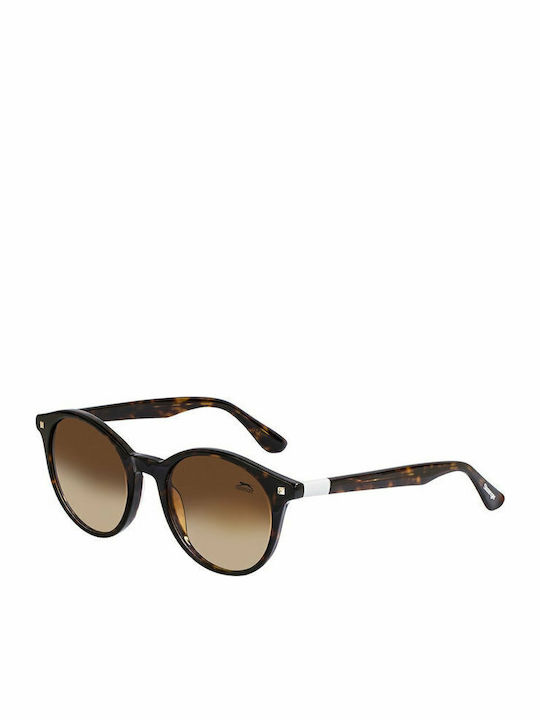 Slazenger Unisex Sonnenbrille mit Braun Schildkröte Kunststoff Gestell und Braun Verlaufsfarbe Linse